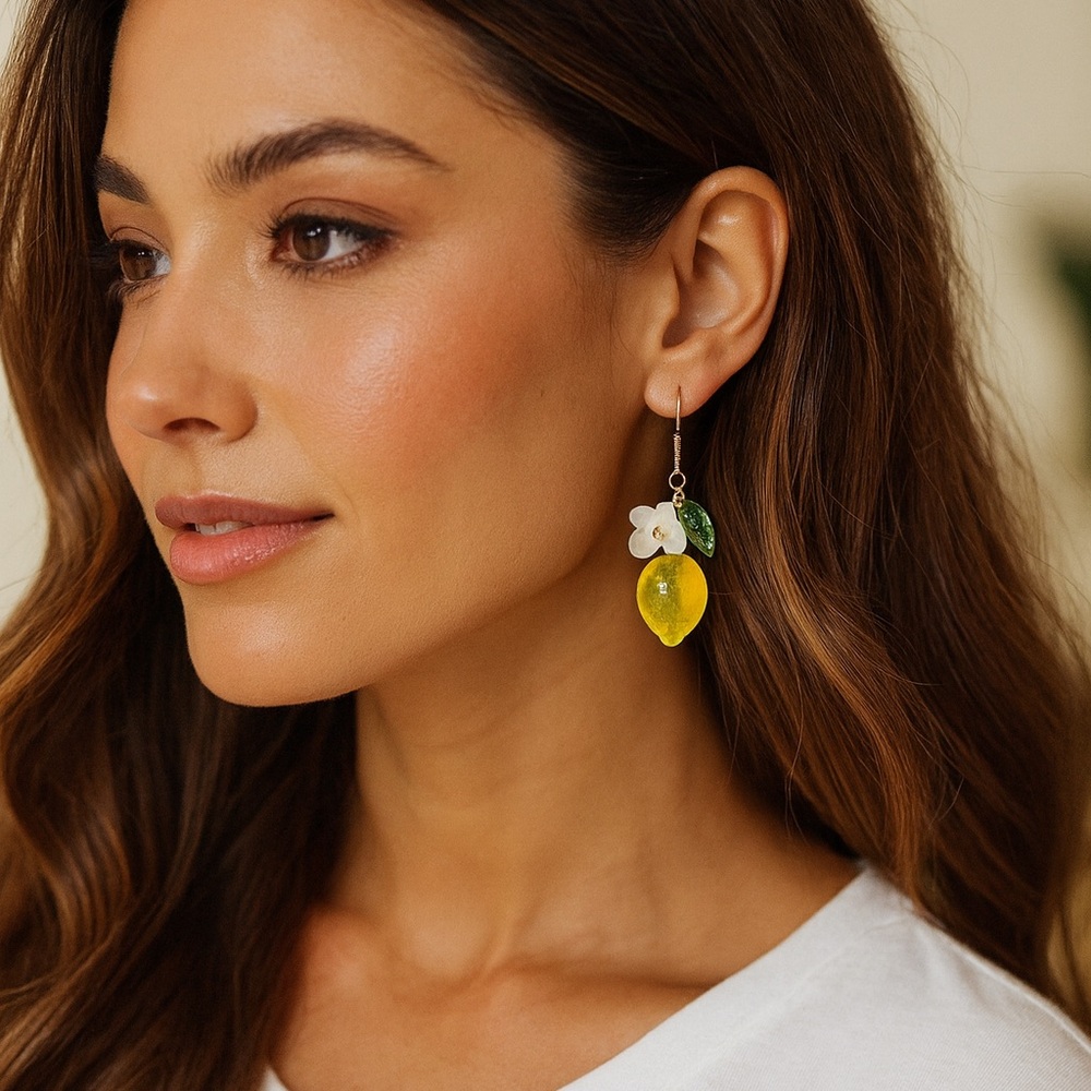 Fresh Lemon Earrings | Unique Fruit-Inspired Design